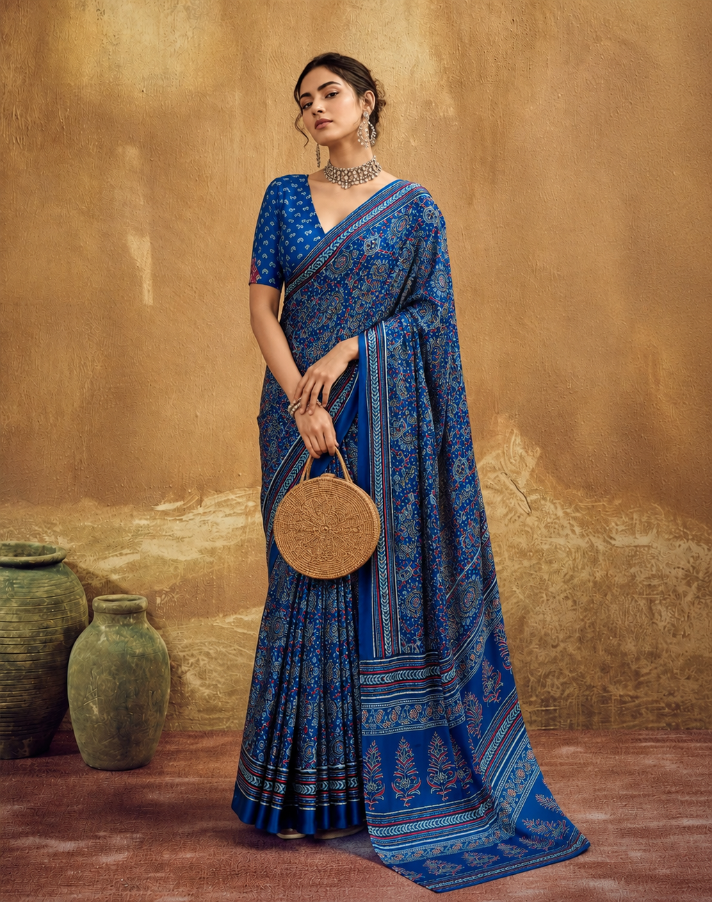 Ajrakh Saree